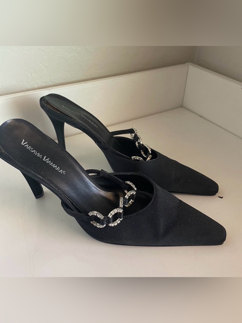 Varsavia Viamara black pointed-toe stiletto mule